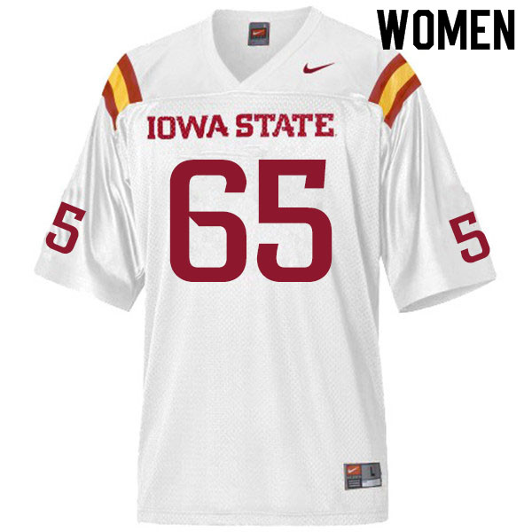Women #65 Sam Rengert Iowa State Cyclones College Football Jerseys Sale-White - Click Image to Close
